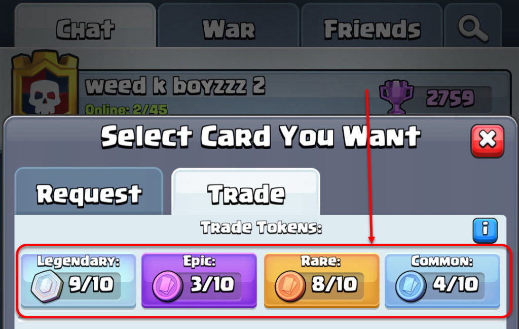 trade in clash royale