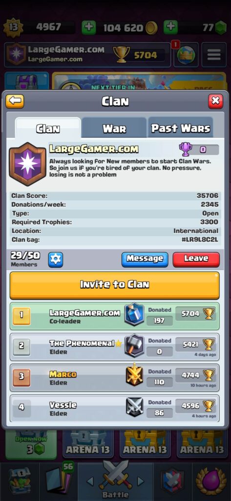 join a clan on clash royale
