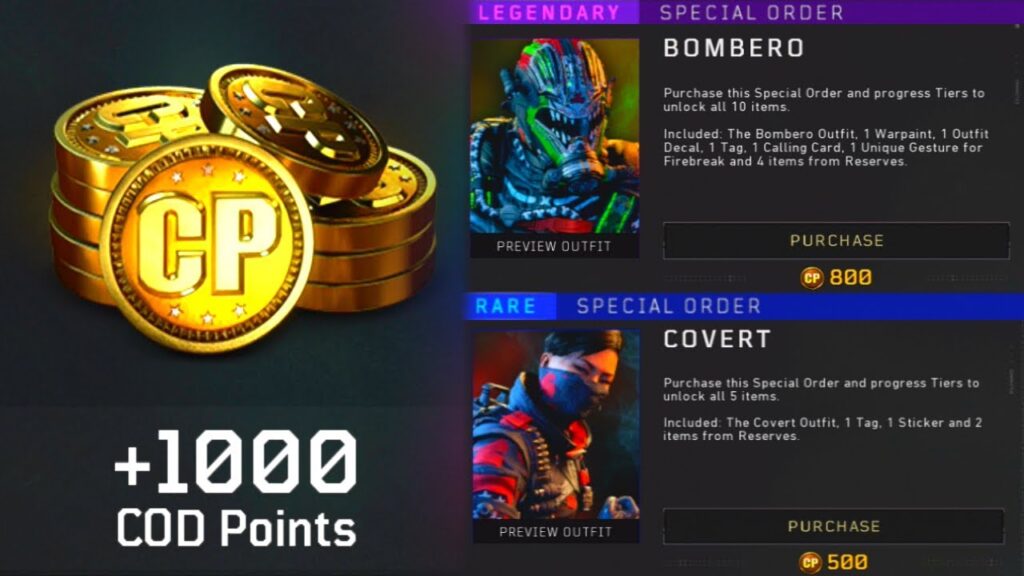 call of duty points black ops 4