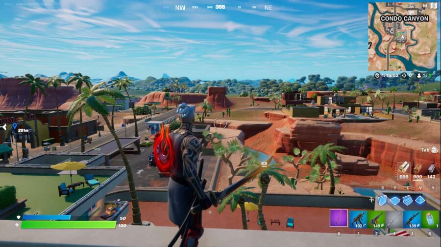 Where to find the Level Up Token northwest of Condo Canyon in Fortnite