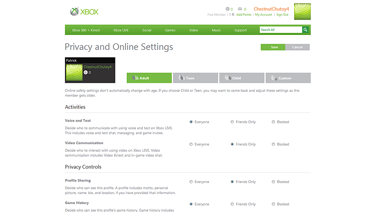 how to make xbox account adult
