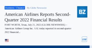 American Airlines Reports Second-Quarter 2022 Financial Results
